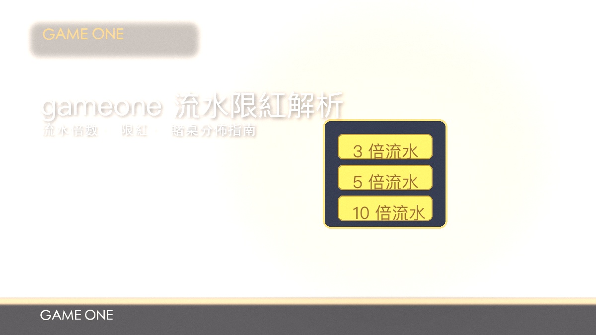 gameone 流水限紅解析
